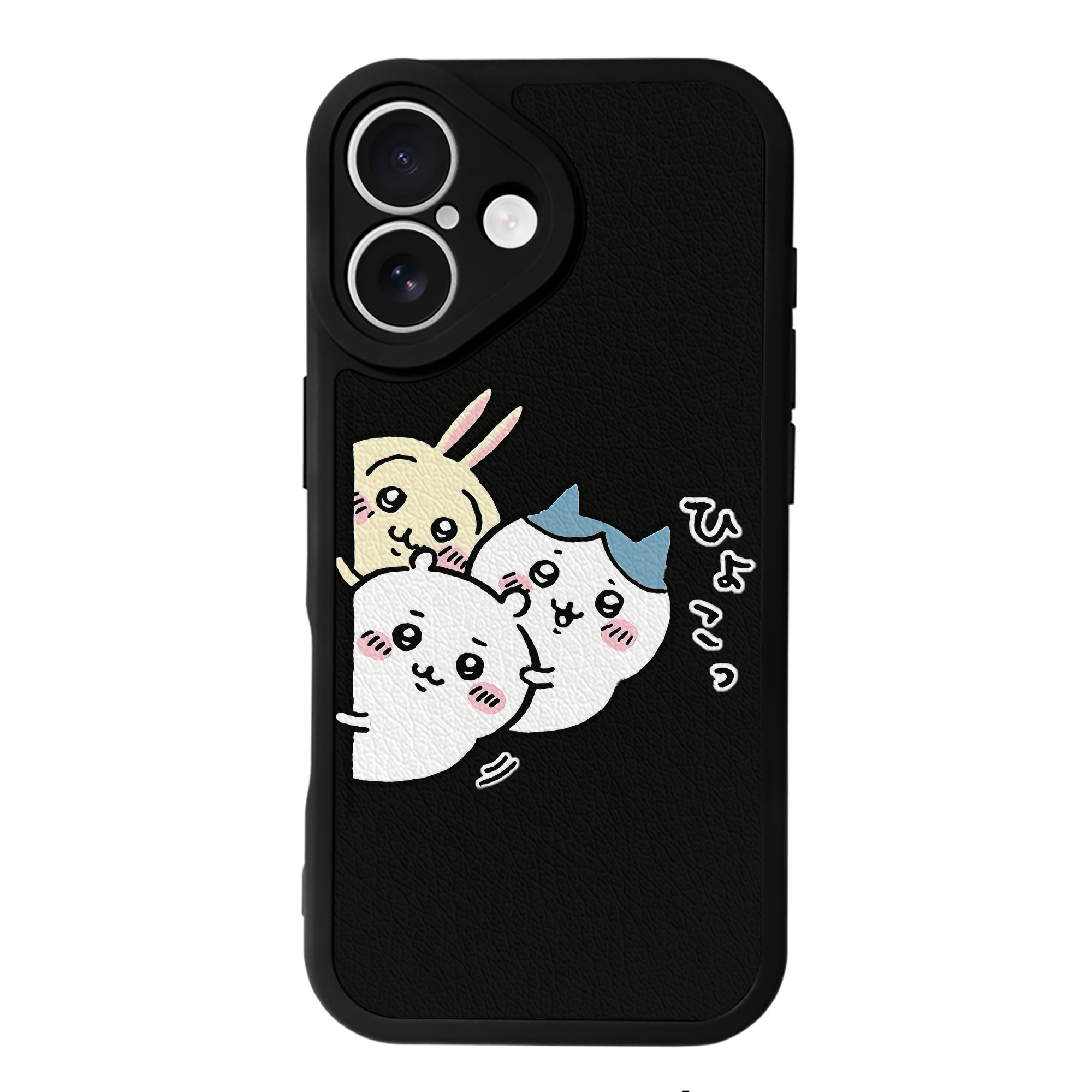 （画像用） ちいかわ うさぎ Chii-kawa usagi 【iPhone 16シリーズ対応】シリコンスマホケース（レザー調） 材質：シリコン